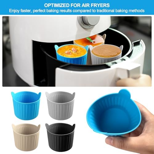 Air Fryer Silicone Baking Cups, Non-Stick Egg Molds for Muffins &
