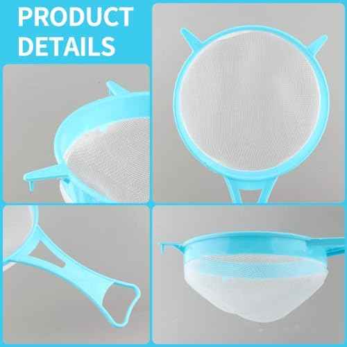 4Pcs Mesh Strainer Set, Plastic Fine Colander Set, Flour Sieve Filter
