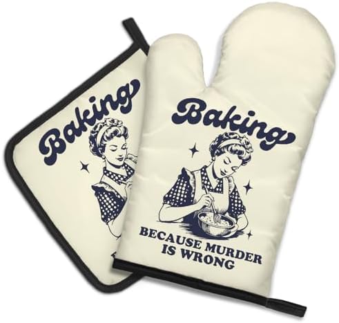 DYJYBMY Funny Baking Oven Mitt and Pot Holder Set