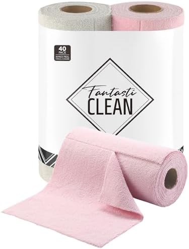 Fantasticlean Kitchen Towels Roll, 40 Sheets, 10 x 10