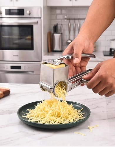 Handheld Rotary Cheese Grater, 430 Steel