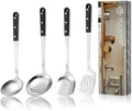 Pleafind 4-Pcs Cooking Utensils Set, Stainless Steel Kitchen Utensils