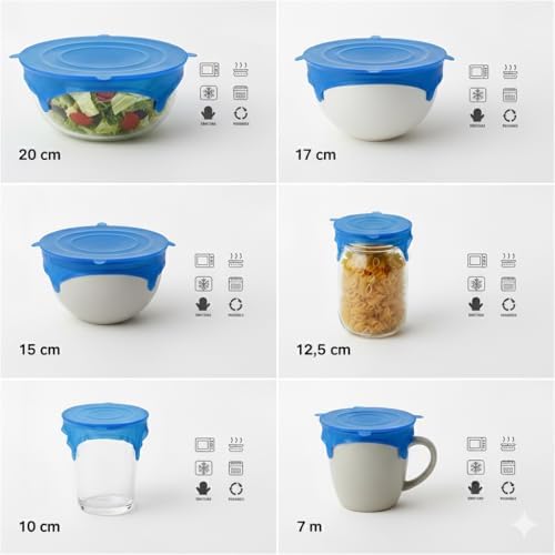 Reusable Silicone Stretch Lids, 6-Piece Set