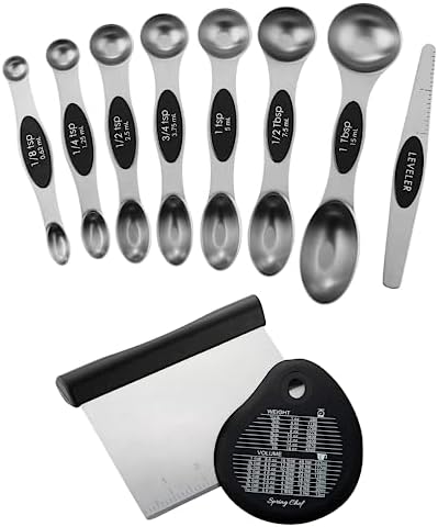 Spring Chef Stainless Steel Magnetic Measuring Spoons, Set of 8 &
