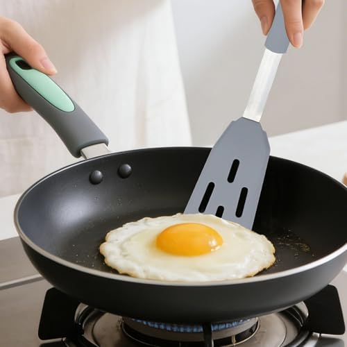 Tongjude 5-Piece Silicone Spatula Set, Light Grey