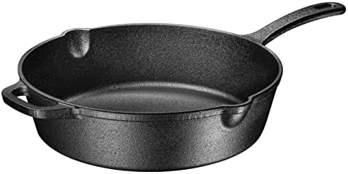 Bruntmor 5 Qt Cast Iron Sauté Pan with Lid