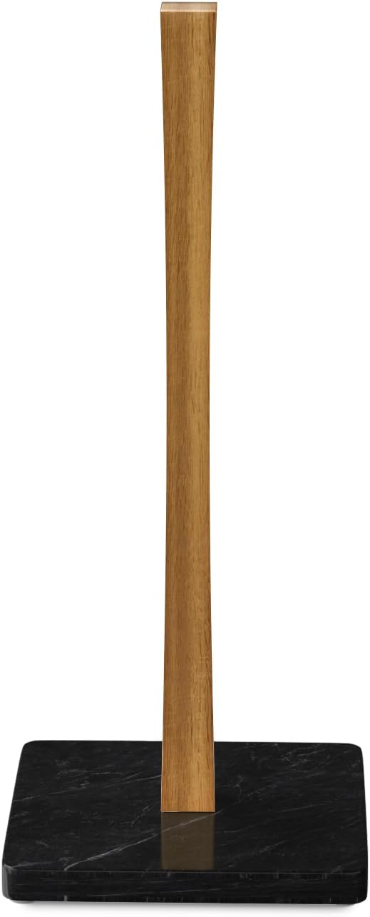 Buruis Wood Paper Towel Holder, Marble Base Modern Decorative Countertop by KeepYourBathroomKitchenandHomeOrganized