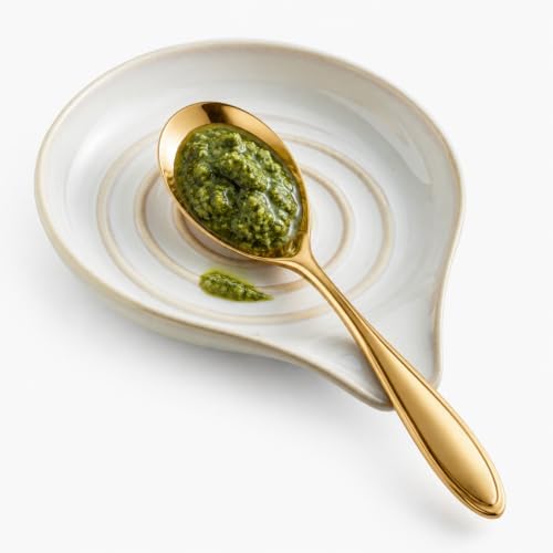 LAUCHUH Spoon Rest for Stove Top, Ceramic Spoon Holder for Kitchen