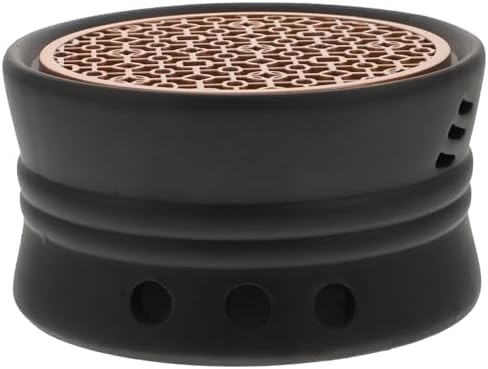 Ceramic Teapot Warmer with Candle Stand, Japanese Retro Black