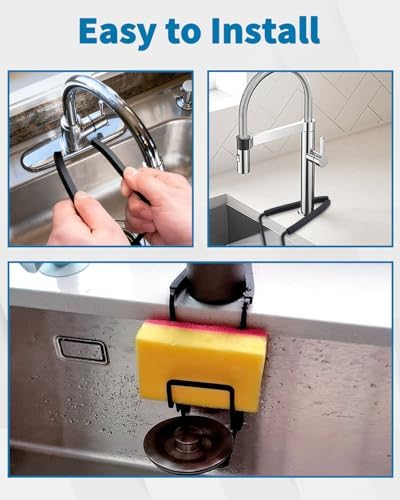 Sink Sponge Holder for Kitchen Faucet, Black