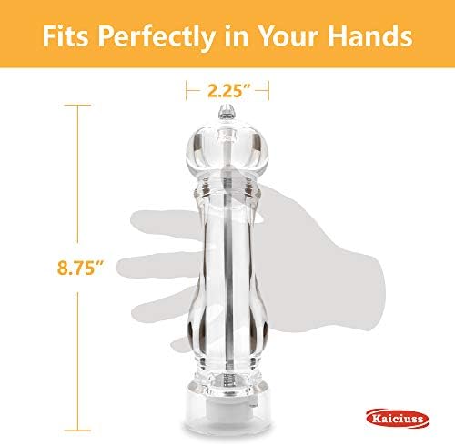 Salt Pepper Grinder Mill Arcylic,the Best Peppercorn Grinder with