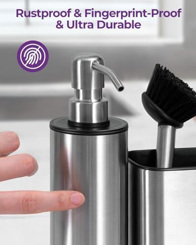 Stainless Steel Kitchen Sink Caddy, 3-in-1