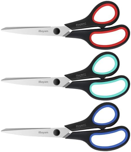 iBayam 8.5" Heavy Duty Scissors All Purpose for Office School Crafts