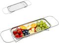 Stainless Steel Telescopic Drainer Basket, Over the Sink Mesh Colander