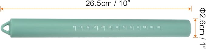 HARFINGTON Silicone Rolling Pin 10" Silicone Surface Non-Stick Stainless Steel - Image 2