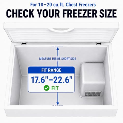 iSPECLE Freezer Organizer Bins, Adjustable, 10-20 Cu Ft