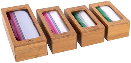 Seville Classics Bamboo Premium Organizer Storage Bins for Kitchen
