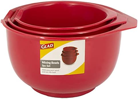 Glad Mixing Bowls with Pour Spout, Set of 3 | Nesting Design Saves