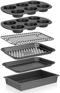 NutriChef 6-Piece Toaster Oven Bakeware Set, Compact Non-Stick