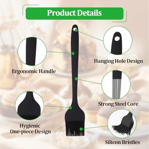 4 PCS Silicone Basting Pastry Brush,Heat Resistant Cooking Brush for