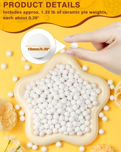 PLANTIONAL Baking Ceramic Pie Weights, Natural Stoneware For Pie