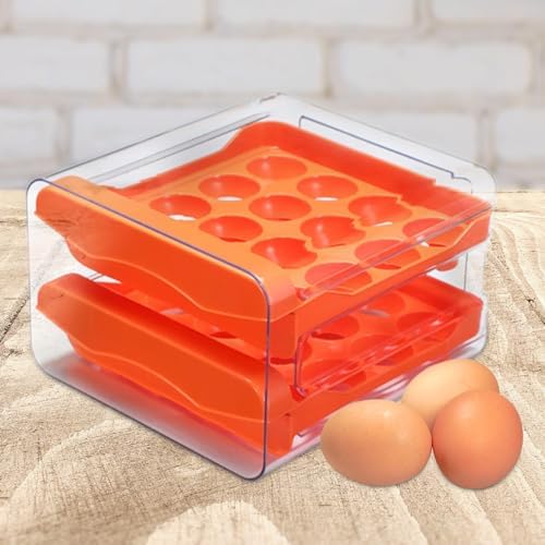 Egg Storage Case Refrigerator Egg Organizer Box Holder Tray Auto