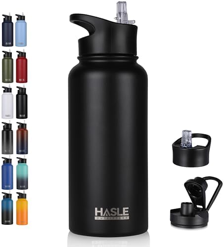 HASLE OUTFITTERS 32 oz Insulated Water Bottle Stainless Steel Double