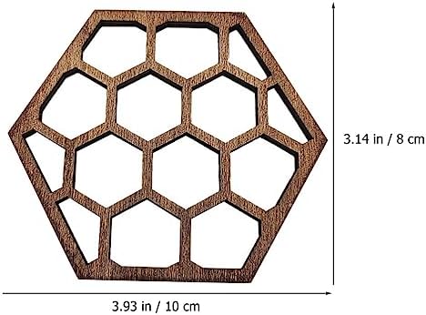 Alipis Honeycomb Wooden Coasters Set of 10 3.93X3.14 Inch Lightweight