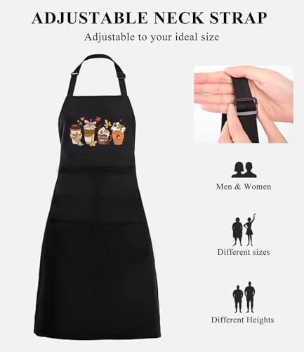 TSIIUO Fall Coffee Kitchen Apron Thanksgiving Gift Women Mens Pumpkin