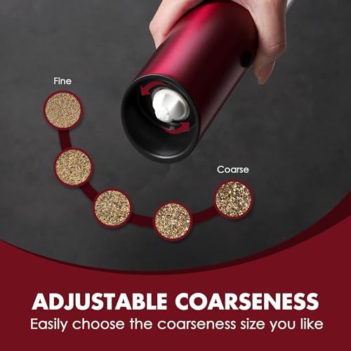 Vzaahu Gravity Electric Pepper and Salt Grinder Set, 2 Pack