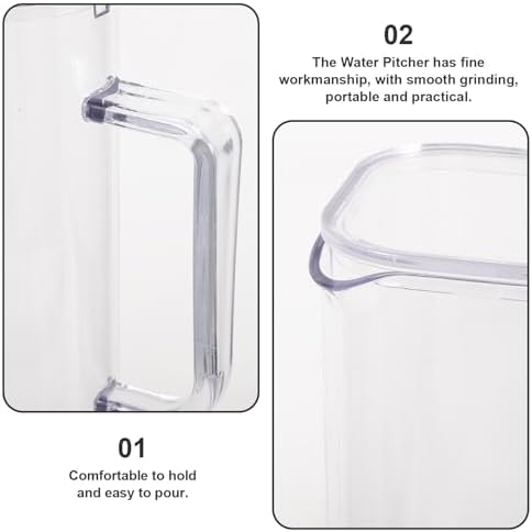 Acrylic Cold Water Pitcher 1200ml with Lid Handle, Jug