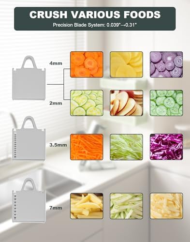 Eletronova Adjustable Mandoline Slicer, Light gray-blue