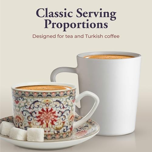 Zagara Home Arjin Porcelain Coffee Cup Set of 6, Espresso Cups and