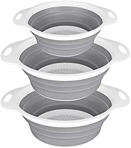 QiMH Collapsible Colander and Strainer Set of 3-2 PC 4 Quart(1 gal)