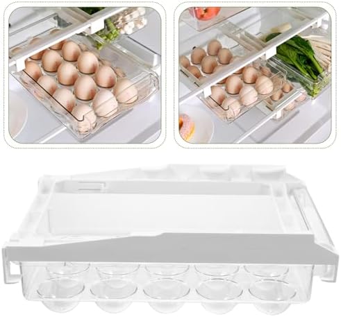 Fridge Egg Holder Drawer Storage Box, ABS PET Organizer
