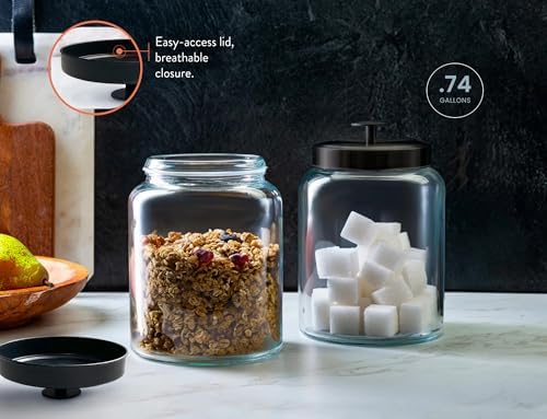 KooK Glass Kitchen Canister Set, Food & Storage Containers for Pantry