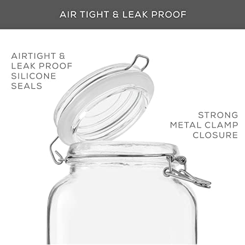 JoyJolt Airtight Glass Jars with Lids Set of 3. 78oz Glass Jar with