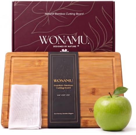 WONAMU Small Bamboo Cutting Board Non Toxic Lightweight & Durable