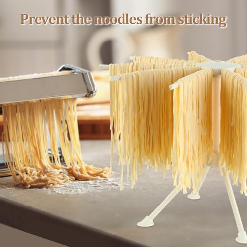 Ourokhome Collapsible Pasta Drying Rack, 10 Arms, White