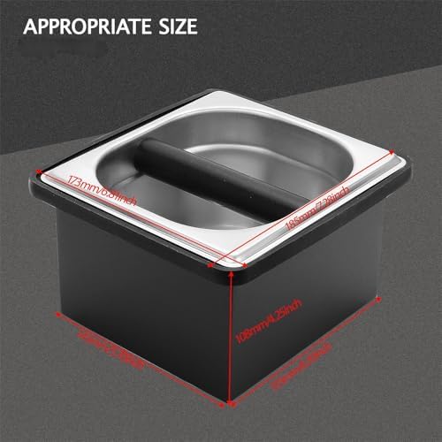 DIBTSA Espresso Knock Box,Stainless Steel Coffee Pucks Container, with