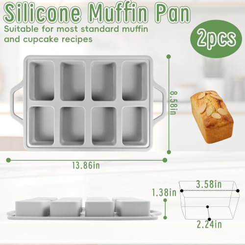 2 Pack Mini Silicone Loaf Pans with Metal Reinforced Frame