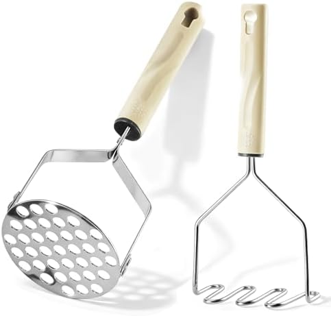 Potato Masher Stainless Steel, 2pcs Heavy Duty Mashed Potato Mashers