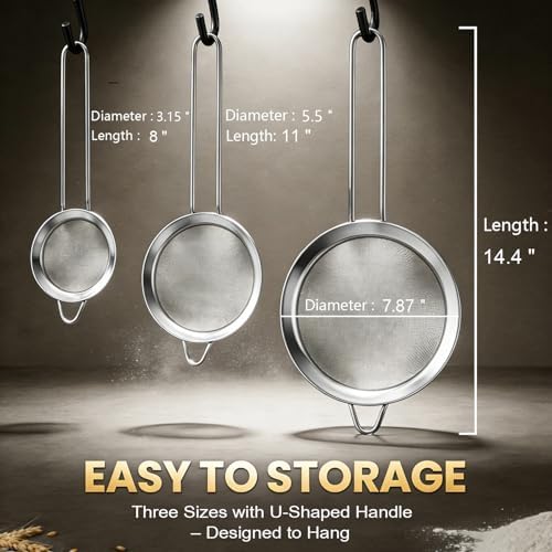Anaeat Fine Mesh Strainers - Premium Stainless Steel Colander Sieve
