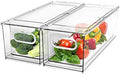2 Pack Refrigerator Organizer Bins Stackable Fridge Organizer Set with