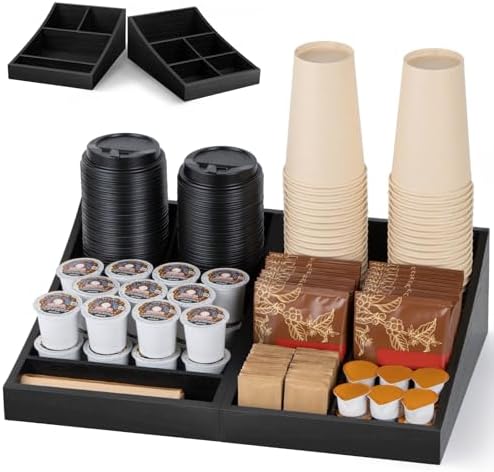 ANBOXIT Coffee Station Organizer for Countertop, Condiment Organizer