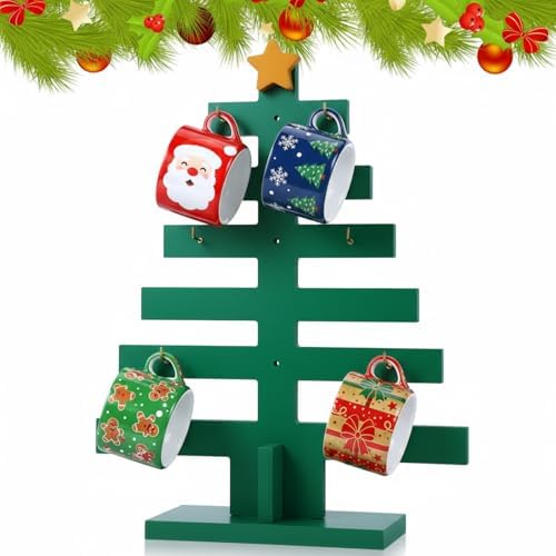 Bokon Christmas Mug Holder Tree Christmas Tree Coffee Cup Holder with