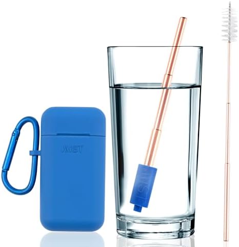 Mist Reusable Straw, Collapsible Reusable Metal Water Filtering Straw