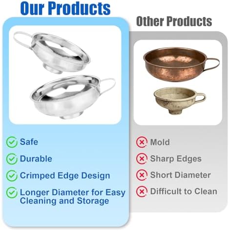 8pcs Food Canning Funnels Set for Wide Mouth & Regular Mason Jars, 3