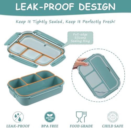 QQKO Bento Box Adult Lunch Box, Bento Box for Kids, 1200 ML Lunch