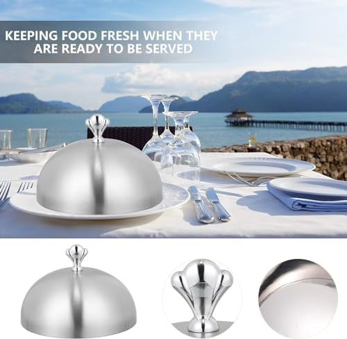 Stainless Steel Food Cover Dish Dust Cover Dome Steak Lid for Home